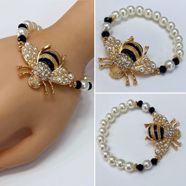 Pearl Honey Bee Bracelet