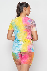 Rainbow Tie Dye 2-Piece Short Set