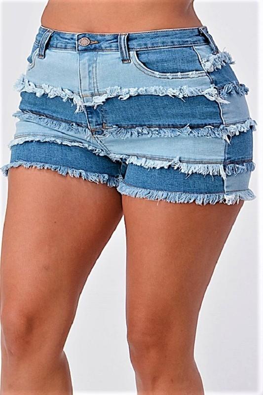 Stacked Patchwork Shorts